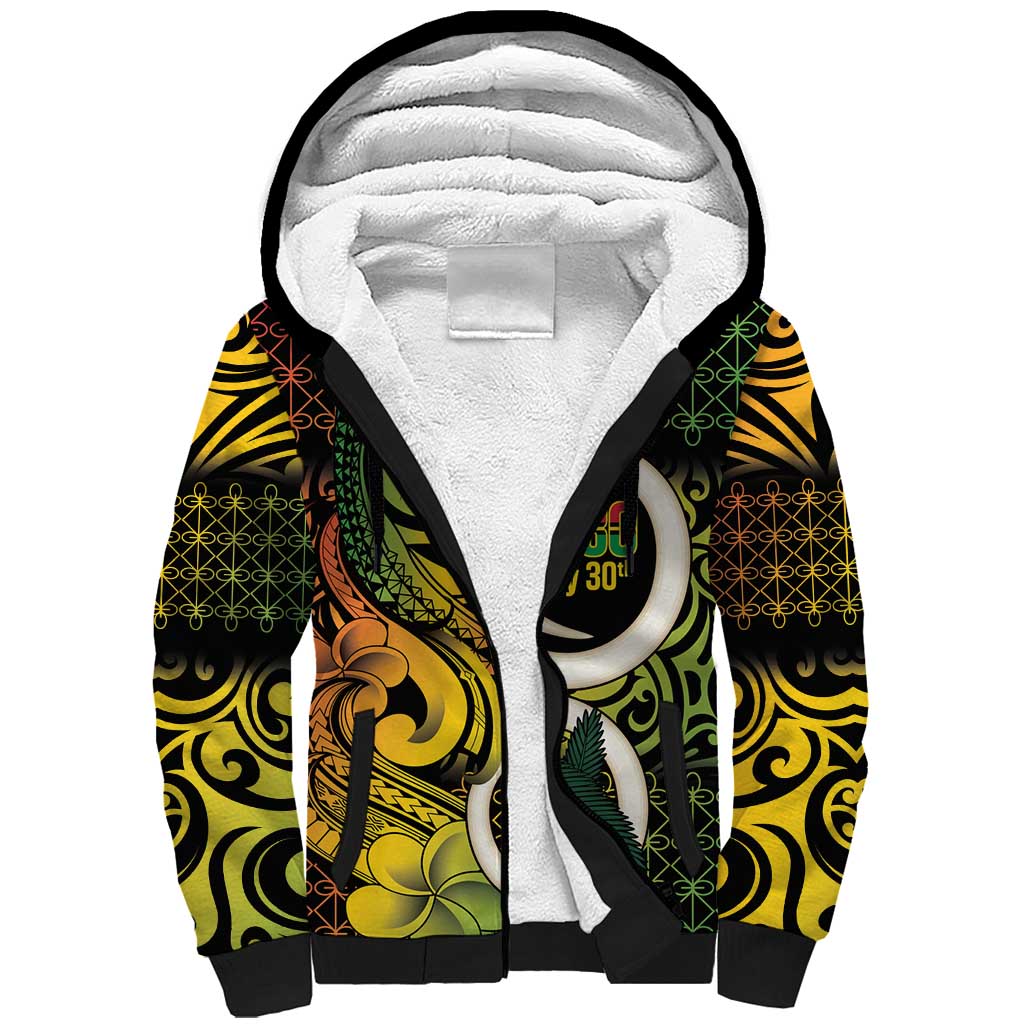 Vanuatu 1980 Sherpa Hoodie Ni-Van Tamtam Sand Drawing Pattern
