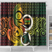 Vanuatu 1980 Shower Curtain Ni-Van Tamtam Sand Drawing Pattern LT14 - Polynesian Pride