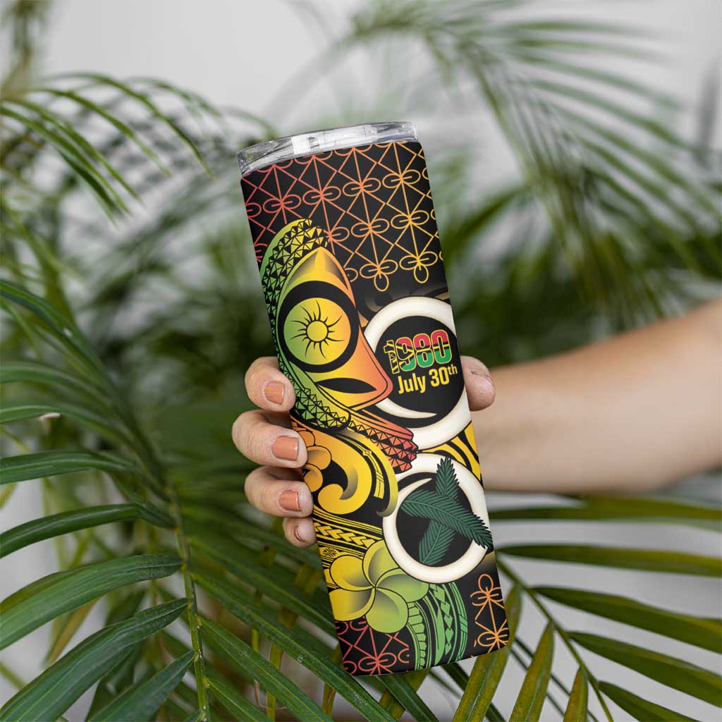 Vanuatu 1980 Skinny Tumbler Ni-Van Tamtam Sand Drawing Pattern