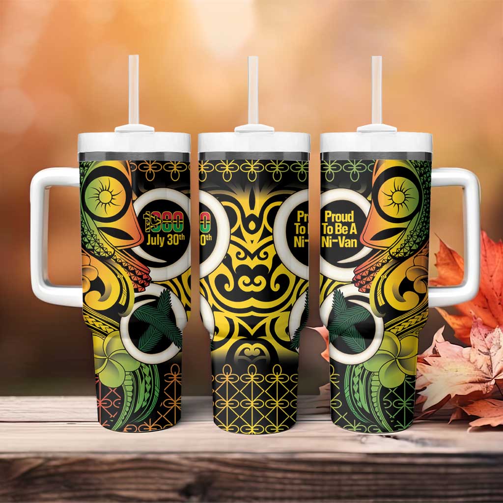 Vanuatu 1980 Tumbler With Handle Ni-Van Tamtam Sand Drawing Pattern