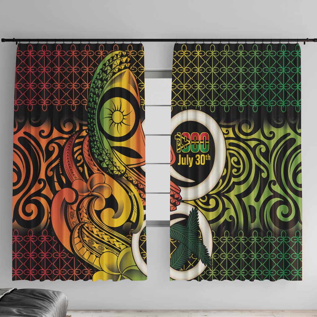 Vanuatu 1980 Window Curtain Ni-Van Tamtam Sand Drawing Pattern