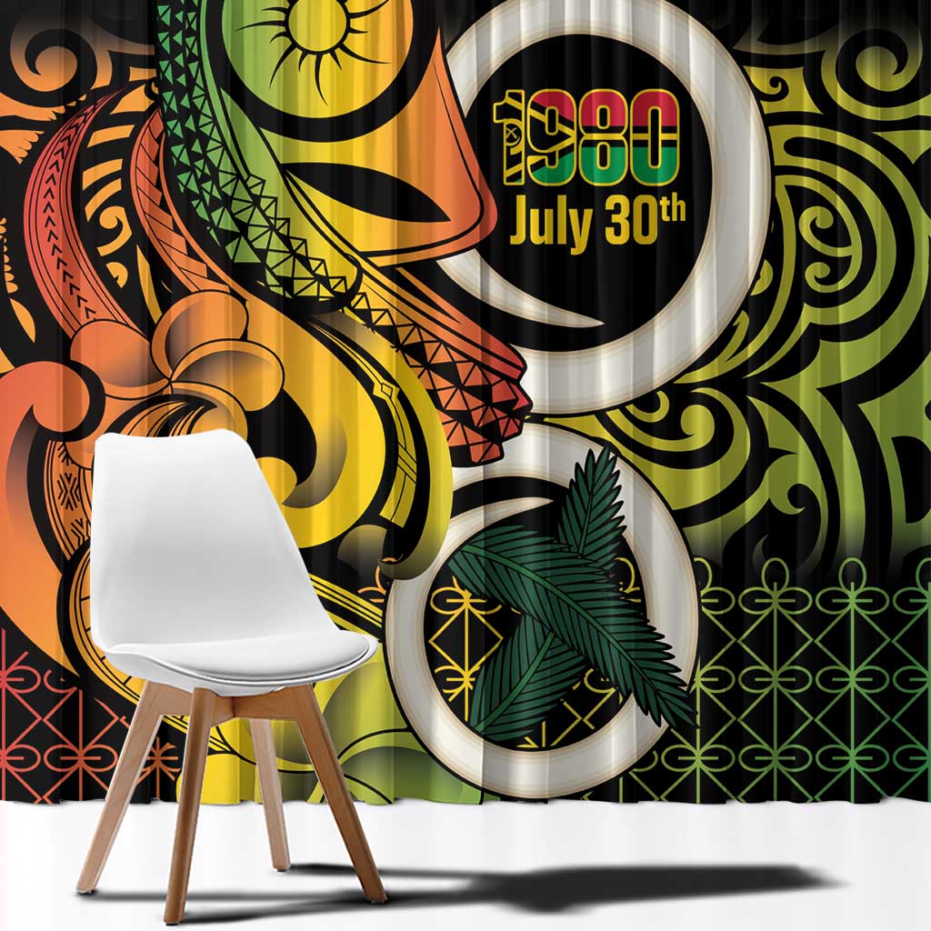 Vanuatu 1980 Window Curtain Ni-Van Tamtam Sand Drawing Pattern