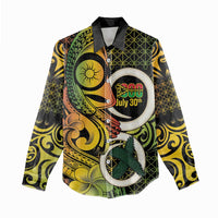 Vanuatu 1980 Women Casual Shirt Ni-Van Tamtam Sand Drawing Pattern LT14 - Polynesian Pride