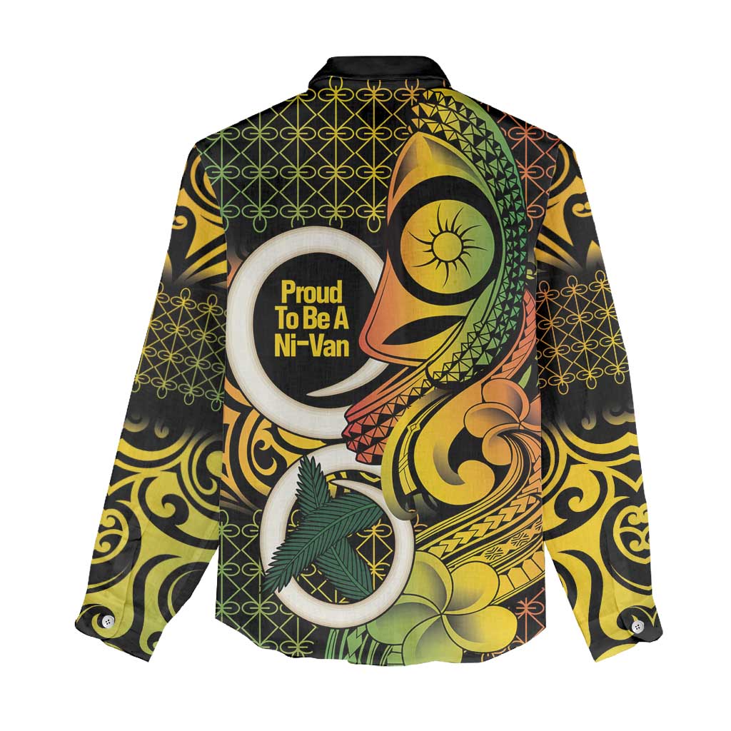 Vanuatu 1980 Women Casual Shirt Ni-Van Tamtam Sand Drawing Pattern LT14 - Polynesian Pride