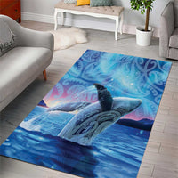 New Zealand Matariki Humpback Whale Area Rug Paikea Maori New Year Blue Galaxy LT14 - Polynesian Pride