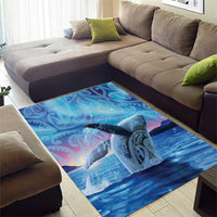 New Zealand Matariki Humpback Whale Area Rug Paikea Maori New Year Blue Galaxy LT14 - Polynesian Pride