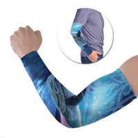 New Zealand Matariki Humpback Whale Arm Sleeves Paikea Maori New Year Blue Galaxy LT14 Set of 2 Blue - Polynesian Pride