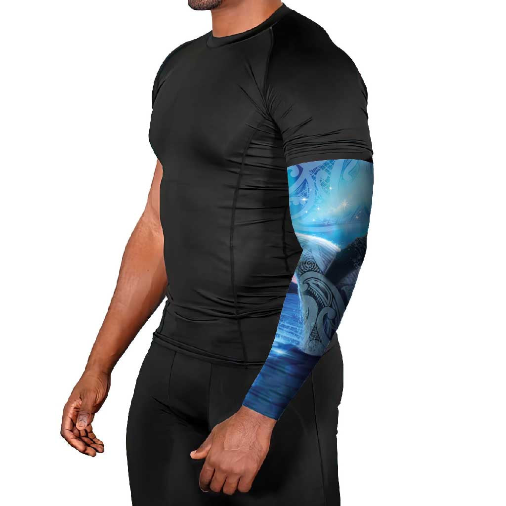 New Zealand Matariki Humpback Whale Arm Sleeves Paikea Maori New Year Blue Galaxy LT14 - Polynesian Pride