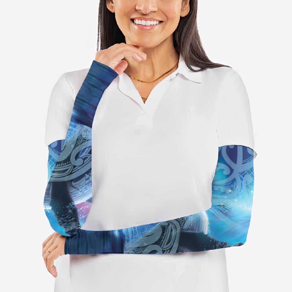 New Zealand Matariki Humpback Whale Arm Sleeves Paikea Maori New Year Blue Galaxy LT14 - Polynesian Pride