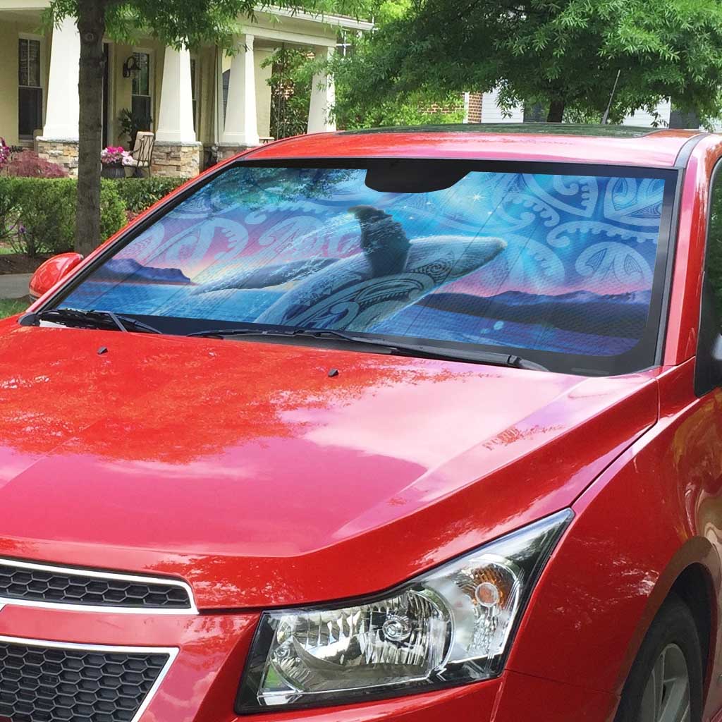 New Zealand Matariki Humpback Whale Auto Sun Shade Paikea Maori New Year Blue Galaxy LT14 - Polynesian Pride