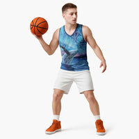 New Zealand Matariki Humpback Whale Basketball Jersey Paikea Maori New Year Blue Galaxy