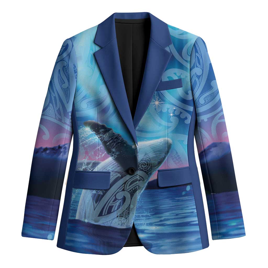 New Zealand Matariki Humpback Whale Blazer Paikea Maori New Year Blue Galaxy LT14 Unisex Blue - Polynesian Pride