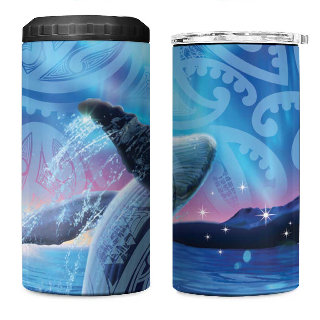New Zealand Matariki Humpback Whale 4 in 1 Can Cooler Tumbler Paikea Maori New Year Blue Galaxy