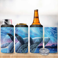 New Zealand Matariki Humpback Whale 4 in 1 Can Cooler Tumbler Paikea Maori New Year Blue Galaxy