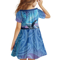 New Zealand Matariki Humpback Whale Family Matching Puletasi and Hawaiian Shirt Paikea Maori New Year Blue Galaxy LT14 - Polynesian Pride