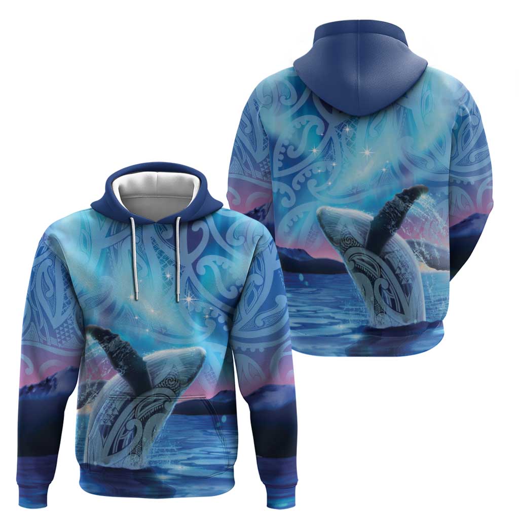 New Zealand Matariki Humpback Whale Hoodie Paikea Maori New Year Blue Galaxy