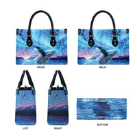 New Zealand Matariki Humpback Whale Leather Bag Paikea Maori New Year Blue Galaxy LT14 - Polynesian Pride