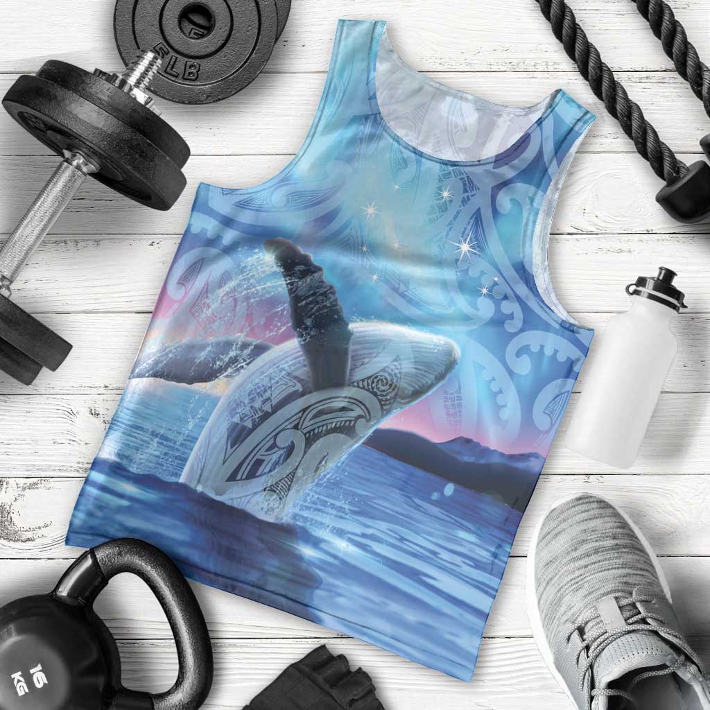 New Zealand Matariki Humpback Whale Men Tank Top Paikea Maori New Year Blue Galaxy