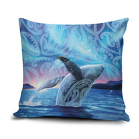 New Zealand Matariki Humpback Whale Pillow Cover Paikea Maori New Year Blue Galaxy LT14 Blue - Polynesian Pride