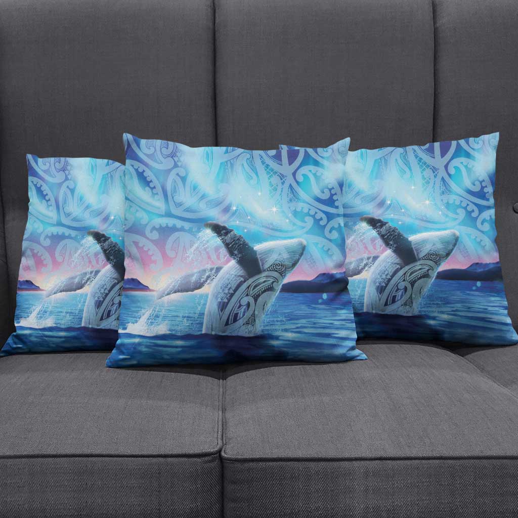 New Zealand Matariki Humpback Whale Pillow Cover Paikea Maori New Year Blue Galaxy LT14 - Polynesian Pride
