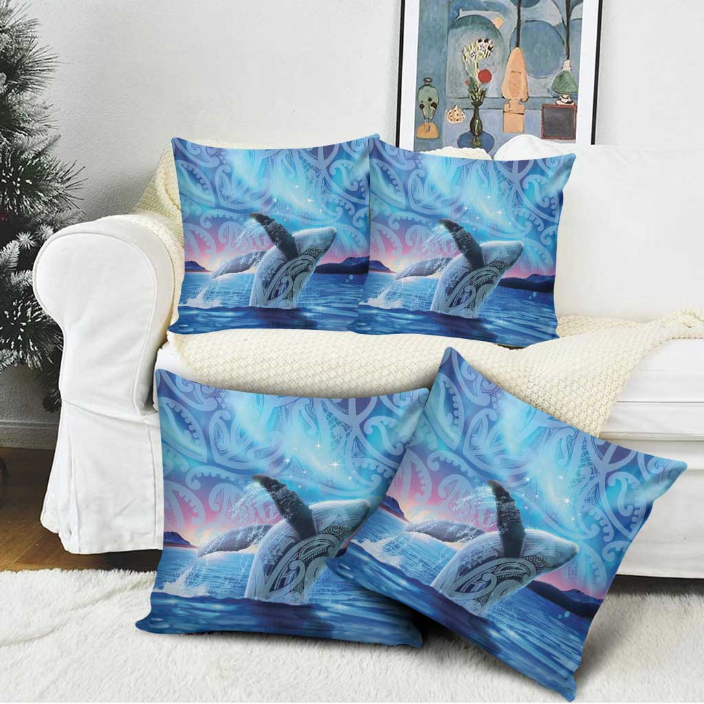 New Zealand Matariki Humpback Whale Pillow Cover Paikea Maori New Year Blue Galaxy LT14 - Polynesian Pride