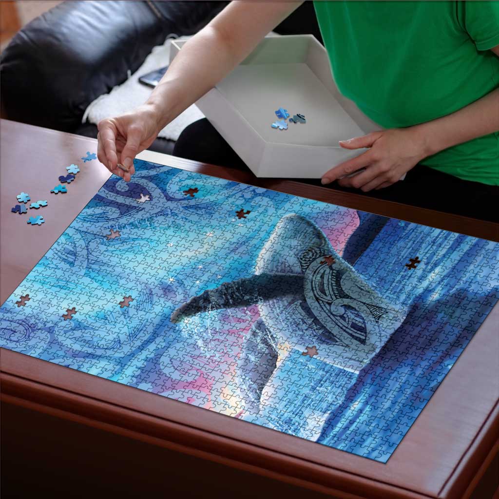 New Zealand Matariki Humpback Whale Puzzle Paikea Maori New Year Blue Galaxy