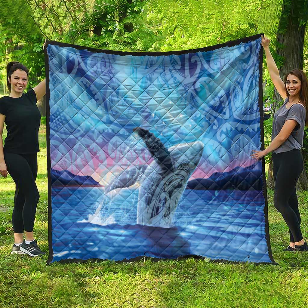 New Zealand Matariki Humpback Whale Quilt Paikea Maori New Year Blue Galaxy LT14 - Polynesian Pride