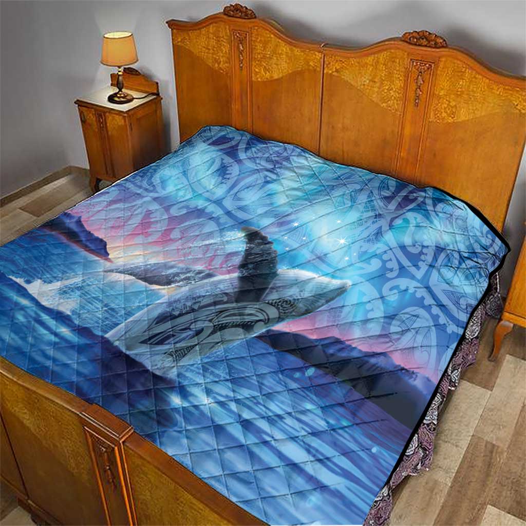 New Zealand Matariki Humpback Whale Quilt Paikea Maori New Year Blue Galaxy LT14 - Polynesian Pride