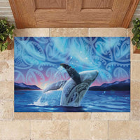 New Zealand Matariki Humpback Whale Rubber Doormat Paikea Maori New Year Blue Galaxy LT14 Blue - Polynesian Pride
