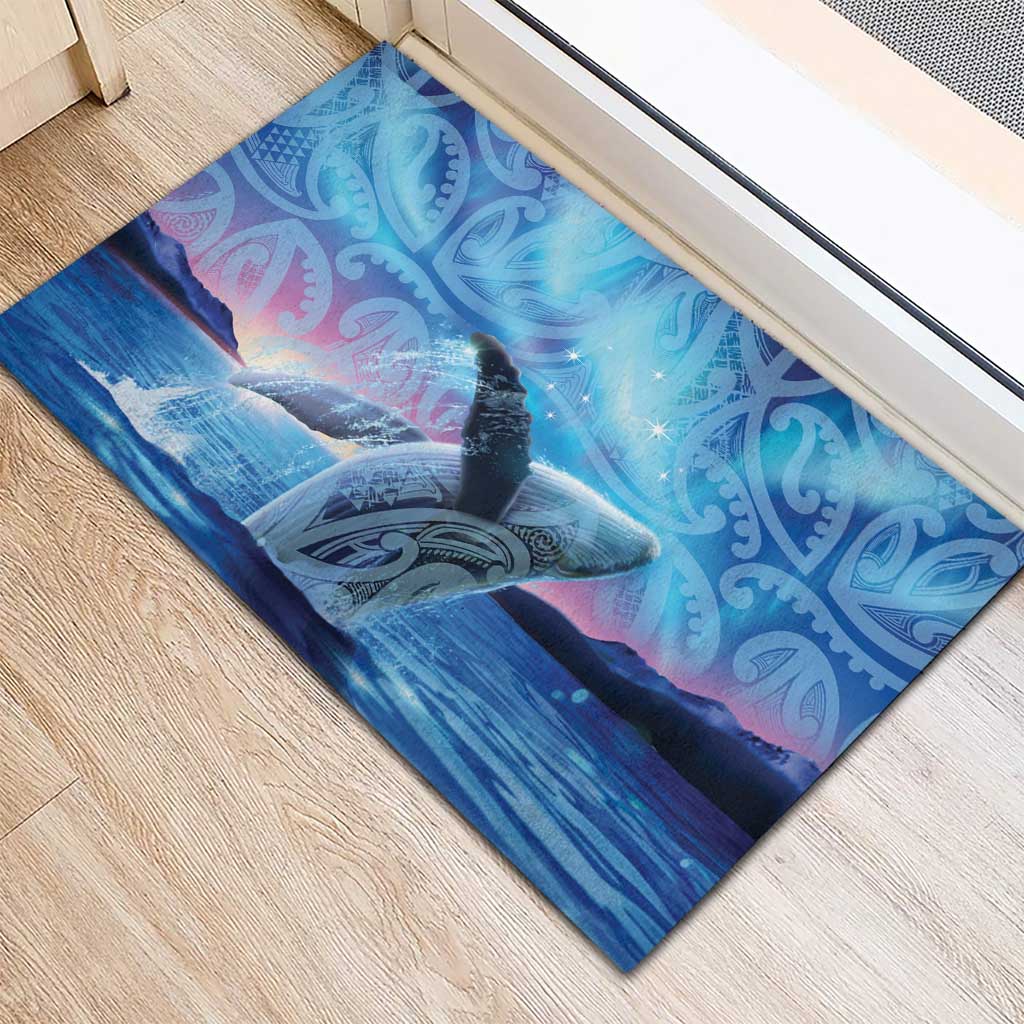 New Zealand Matariki Humpback Whale Rubber Doormat Paikea Maori New Year Blue Galaxy LT14 - Polynesian Pride