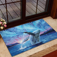 New Zealand Matariki Humpback Whale Rubber Doormat Paikea Maori New Year Blue Galaxy LT14 - Polynesian Pride