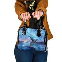 New Zealand Matariki Humpback Whale Shoulder Handbag Paikea Maori New Year Blue Galaxy LT14 One Size Blue - Polynesian Pride