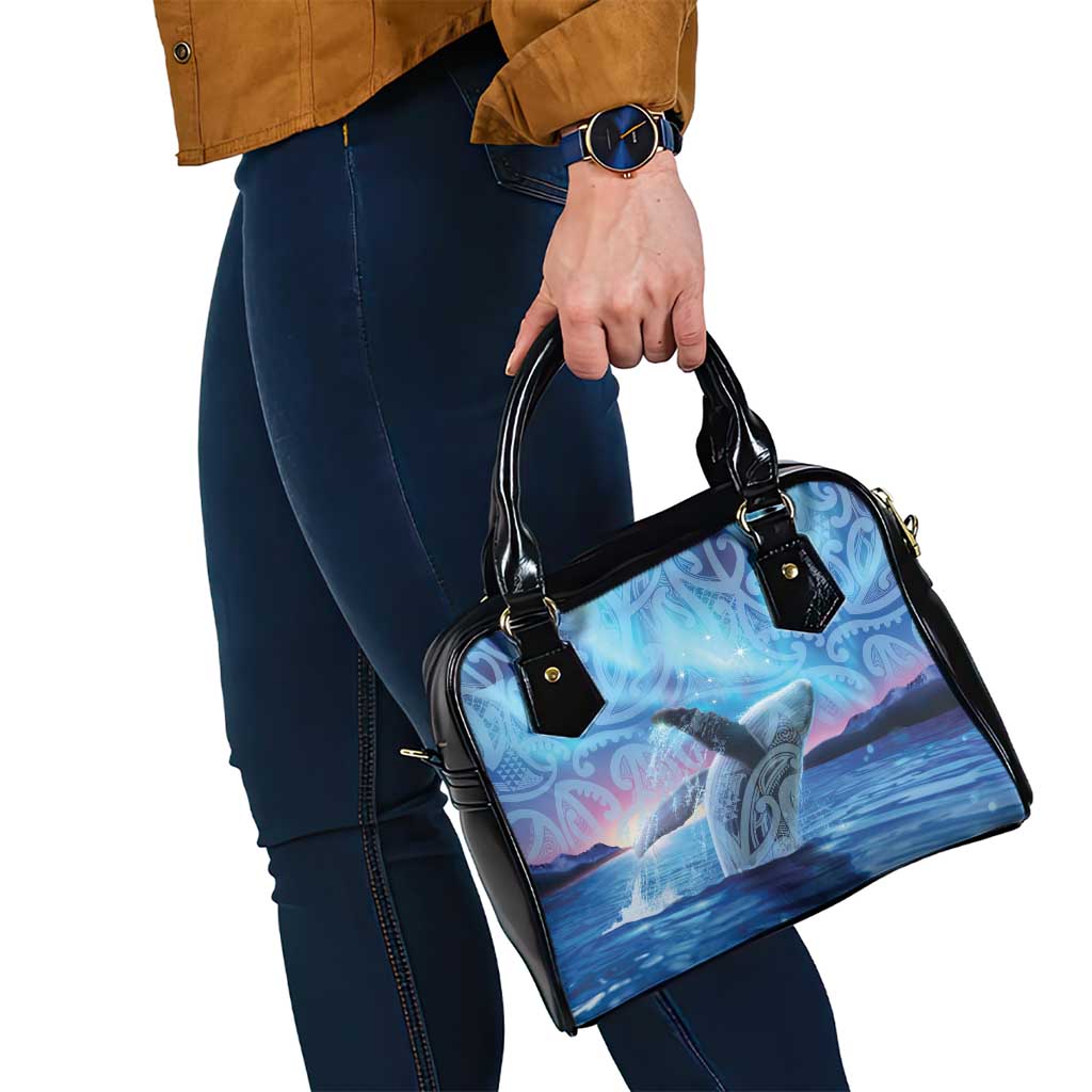 New Zealand Matariki Humpback Whale Shoulder Handbag Paikea Maori New Year Blue Galaxy LT14 - Polynesian Pride