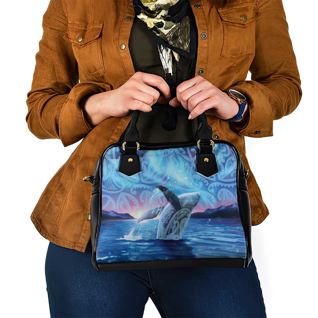 New Zealand Matariki Humpback Whale Shoulder Handbag Paikea Maori New Year Blue Galaxy LT14 - Polynesian Pride