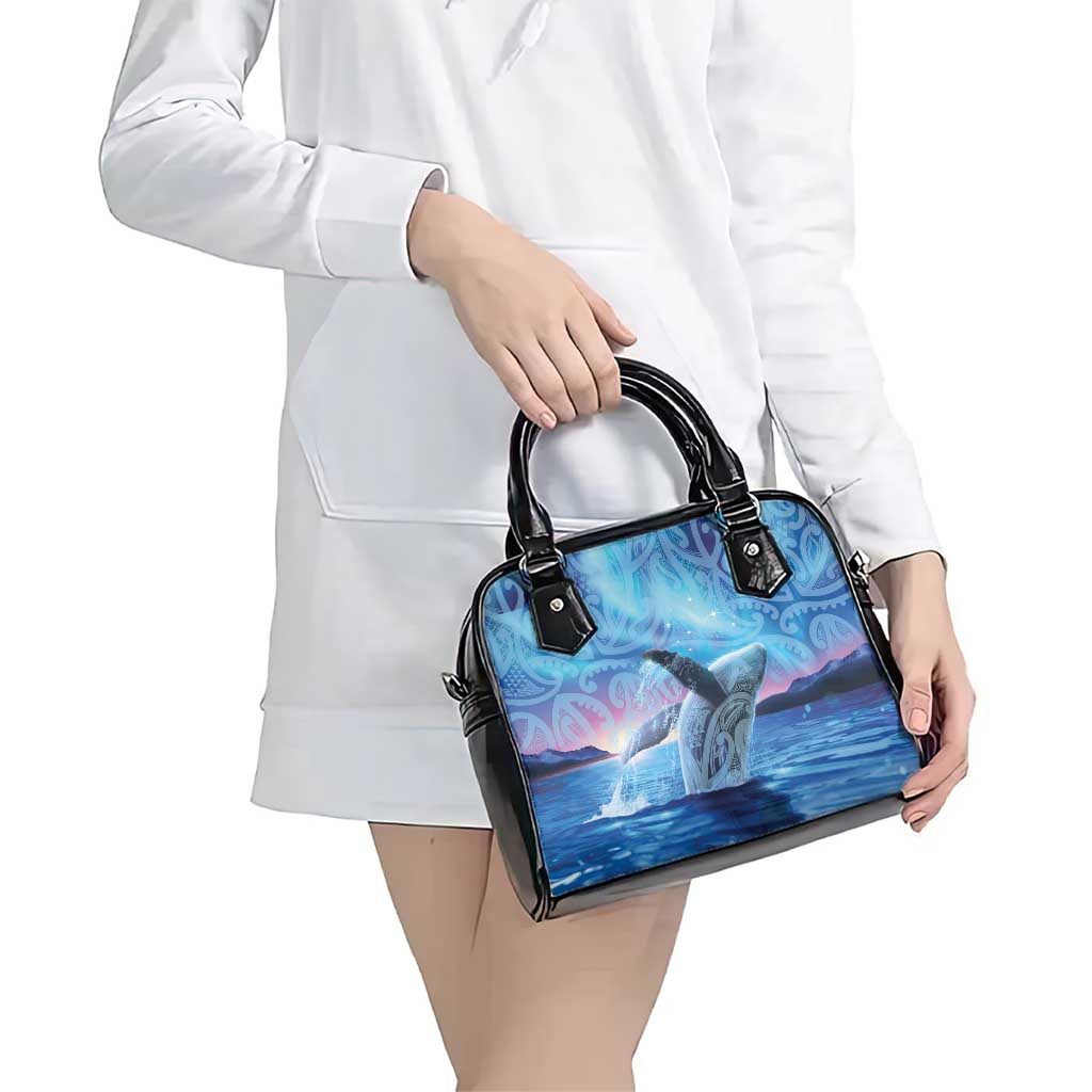 New Zealand Matariki Humpback Whale Shoulder Handbag Paikea Maori New Year Blue Galaxy LT14 - Polynesian Pride