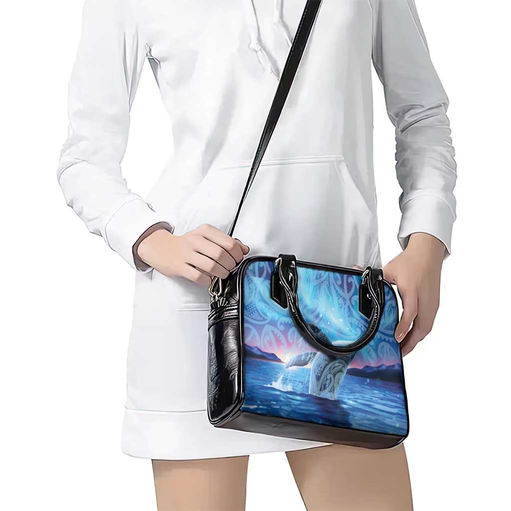 New Zealand Matariki Humpback Whale Shoulder Handbag Paikea Maori New Year Blue Galaxy LT14 - Polynesian Pride