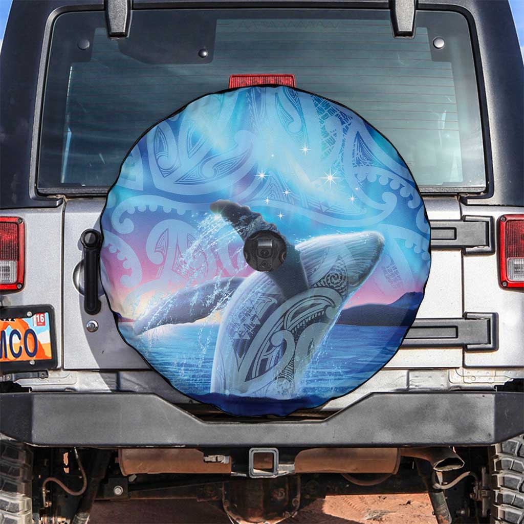 New Zealand Matariki Humpback Whale Spare Tire Cover Paikea Maori New Year Blue Galaxy