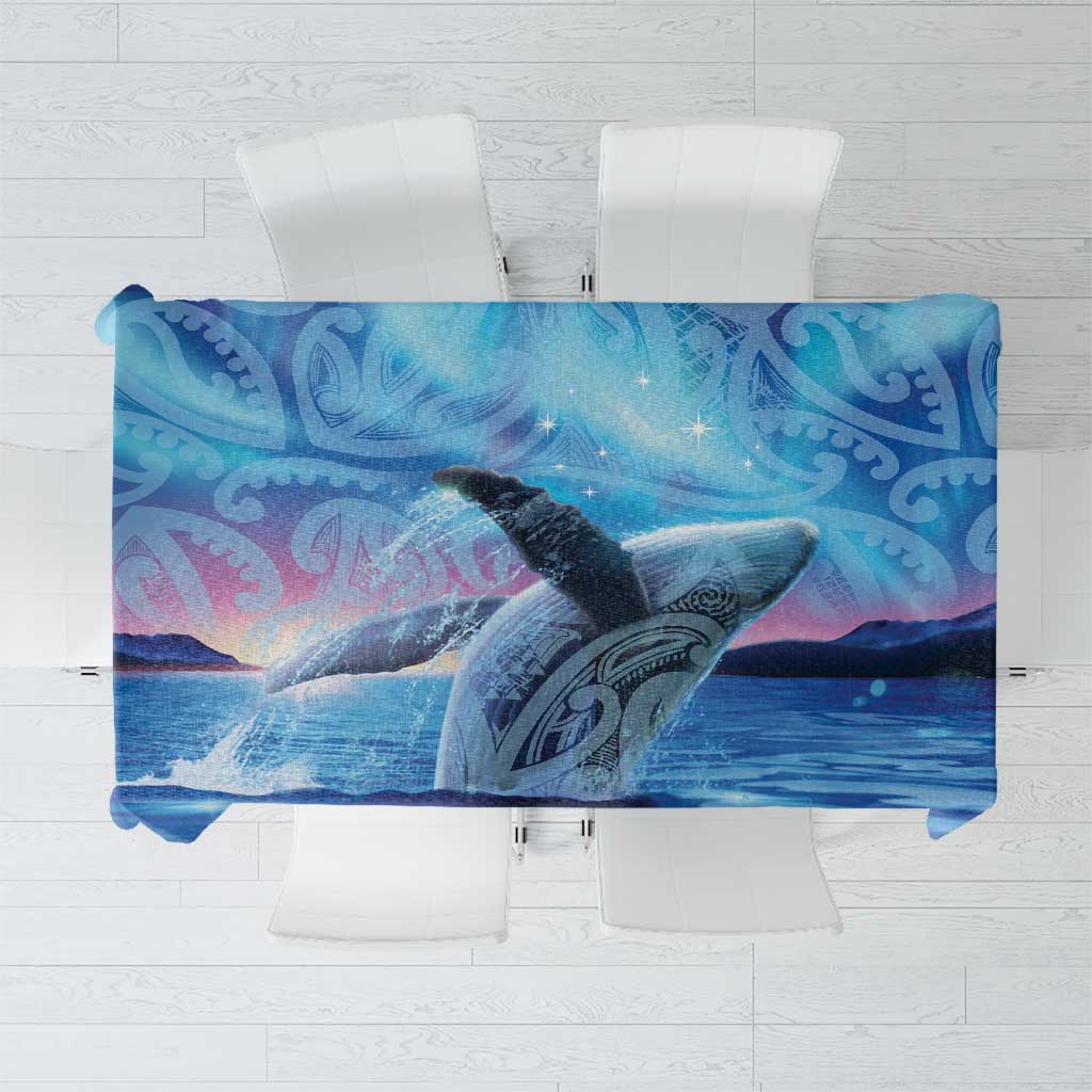 New Zealand Matariki Humpback Whale Tablecloth Paikea Maori New Year Blue Galaxy