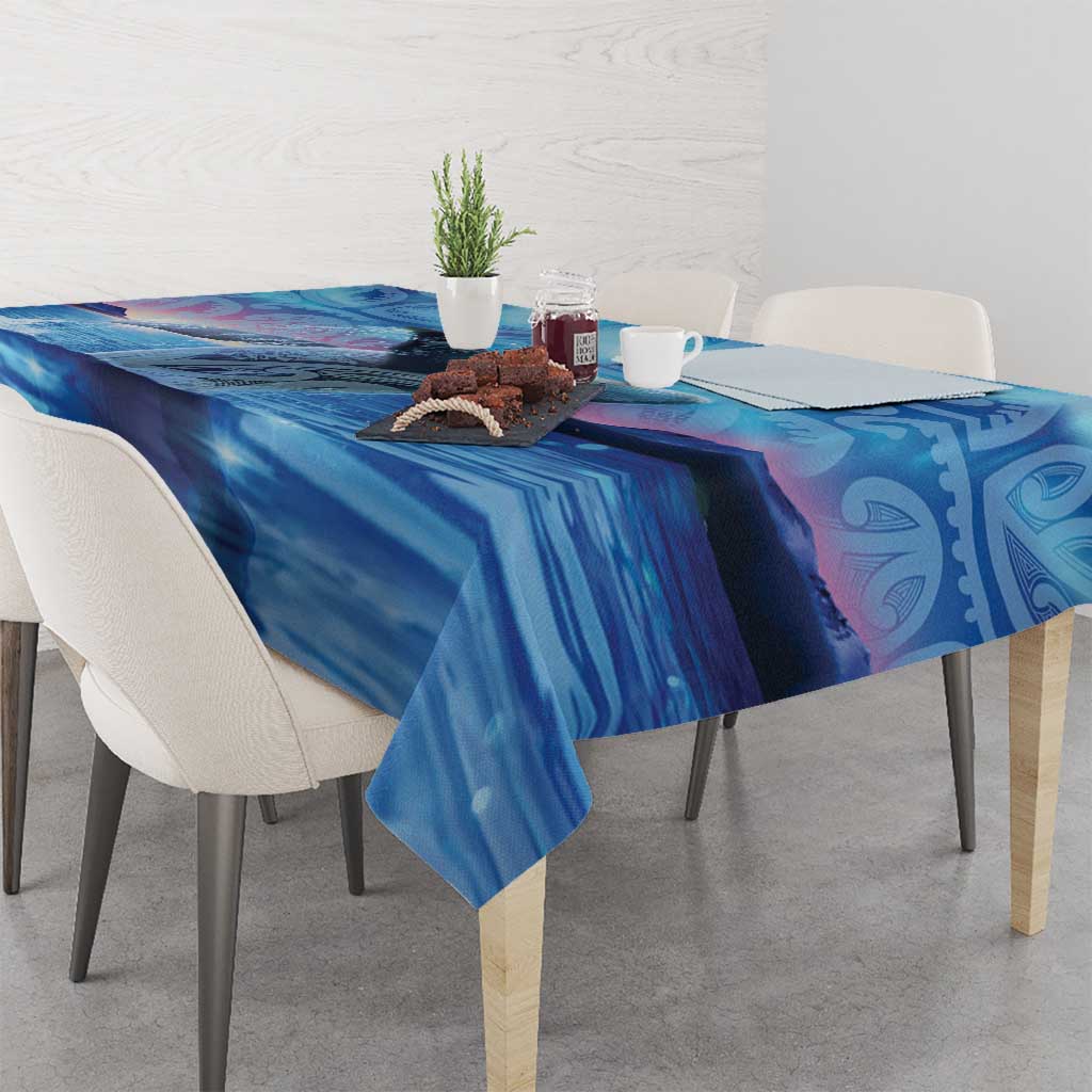 New Zealand Matariki Humpback Whale Tablecloth Paikea Maori New Year Blue Galaxy