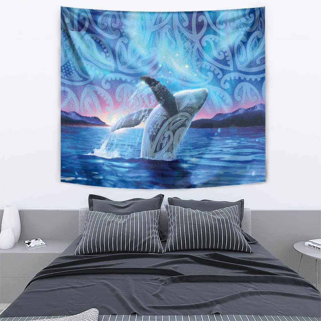 New Zealand Matariki Humpback Whale Tapestry Paikea Maori New Year Blue Galaxy