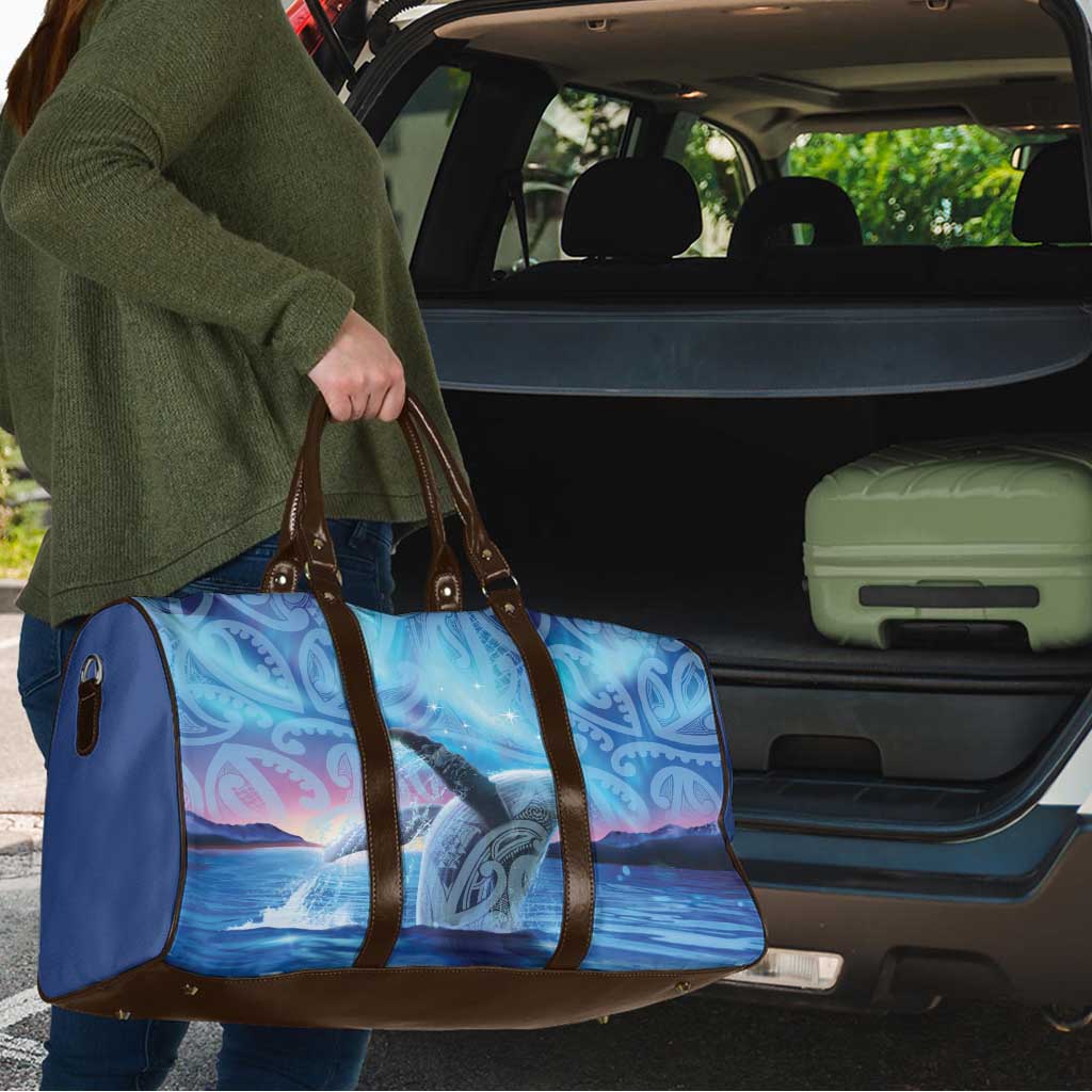New Zealand Matariki Humpback Whale Travel Bag Paikea Maori New Year Blue Galaxy