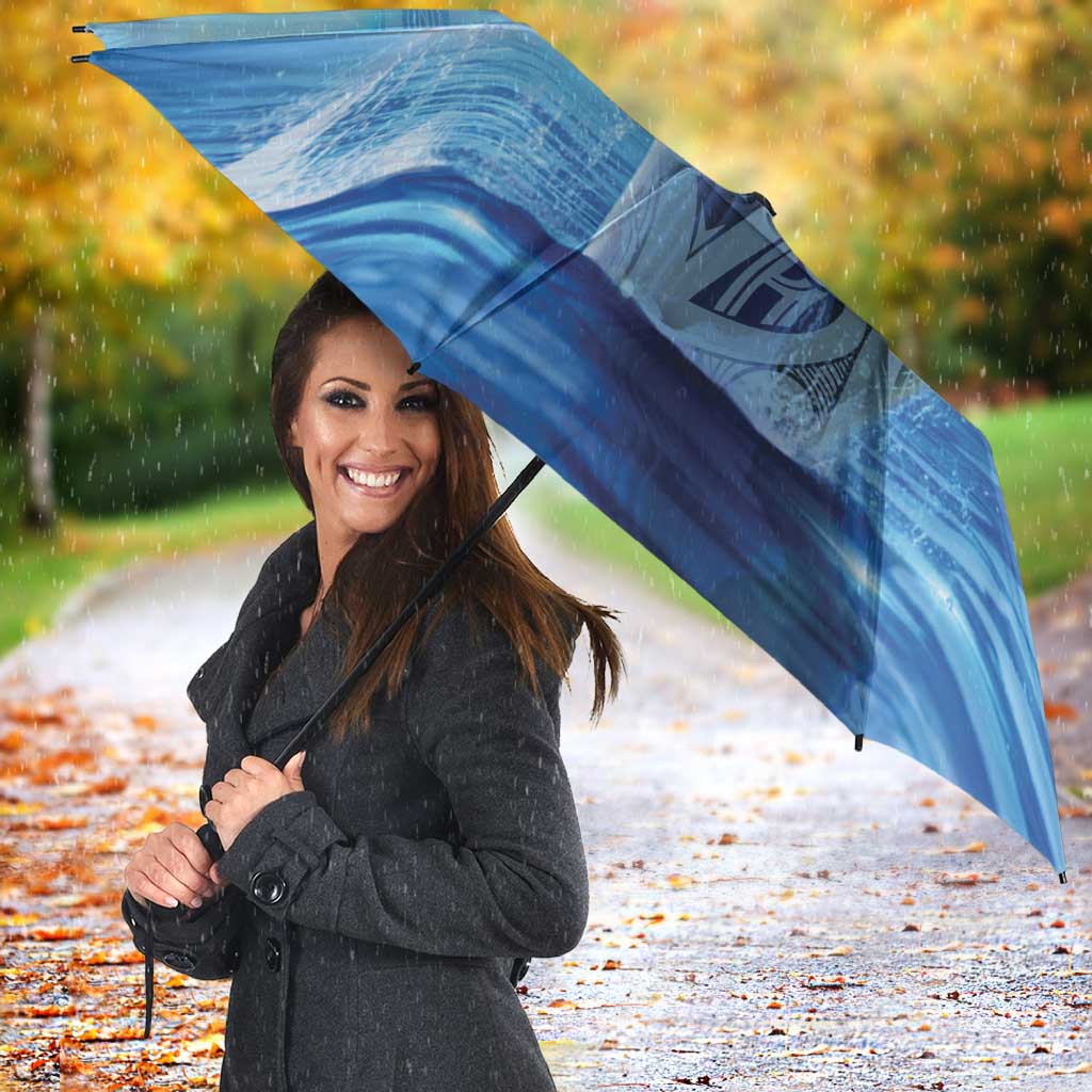 New Zealand Matariki Humpback Whale Umbrella Paikea Maori New Year Blue Galaxy LT14 - Polynesian Pride