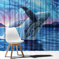 New Zealand Matariki Humpback Whale Window Curtain Paikea Maori New Year Blue Galaxy LT14 - Polynesian Pride