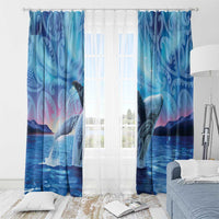 New Zealand Matariki Humpback Whale Window Curtain Paikea Maori New Year Blue Galaxy LT14 - Polynesian Pride