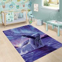 New Zealand Matariki Humpback Whale Area Rug Paikea Maori New Year Purple Galaxy