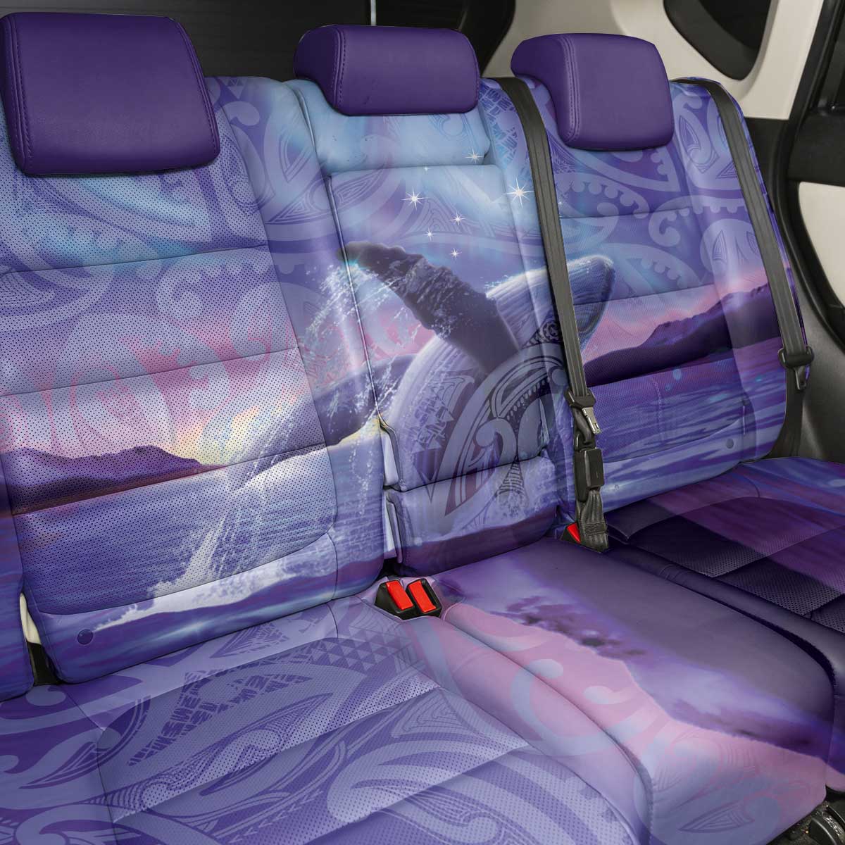 New Zealand Matariki Humpback Whale Back Car Seat Cover Paikea Maori New Year Purple Galaxy
