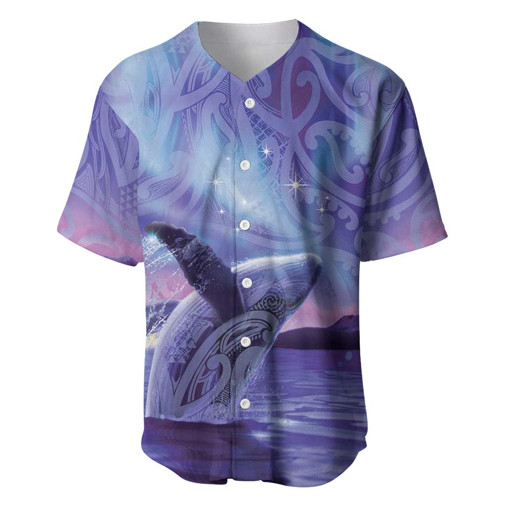New Zealand Matariki Humpback Whale Baseball Jersey Paikea Maori New Year Purple Galaxy