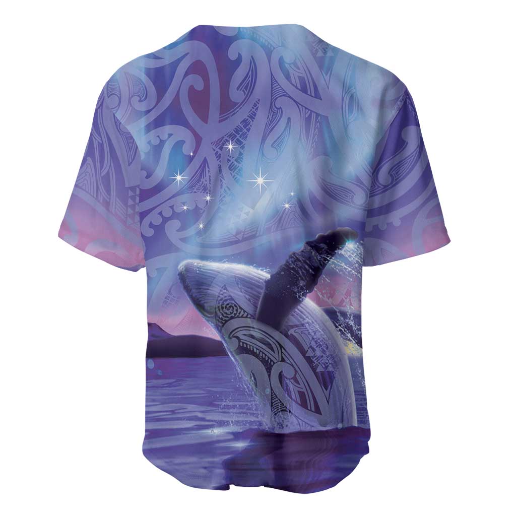 New Zealand Matariki Humpback Whale Baseball Jersey Paikea Maori New Year Purple Galaxy