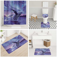 New Zealand Matariki Humpback Whale Bathroom Set Paikea Maori New Year Purple Galaxy