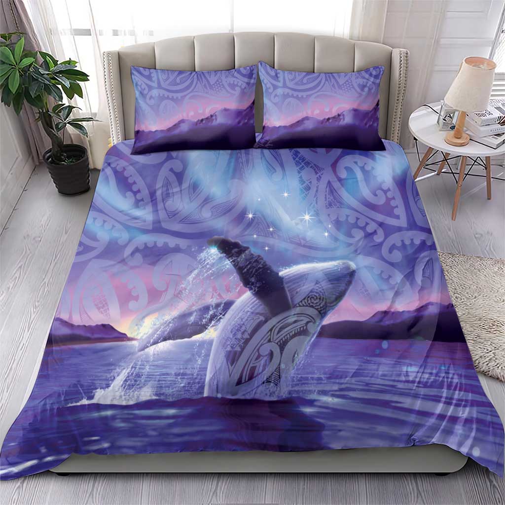 New Zealand Matariki Humpback Whale Bedding Set Paikea Maori New Year Purple Galaxy LT14 - Polynesian Pride